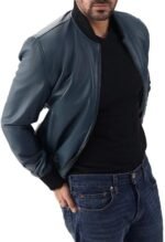 Men's Varsity Style Leather Bomber Jacket Genuine Lambskin