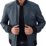 Men's Varsity Style Leather Bomber Jacket Genuine Lambskin