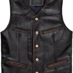 Men's Real Genuine Leather Vest Jacket 