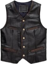 Men's Real Genuine Leather Vest Jacket 