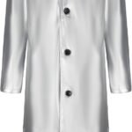 Men's Leather Long Trench Coat Faux Leather Vintage Full Length Overcoat 