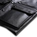 Genuine Leather Motorcycle Vest Men's Real Waistcoat Bikers Sleeveless Jacket - Image 2