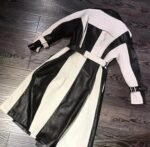 Womens Handmade Real Lambskin Leather Trench Coat Two Tone Casual Long Coat