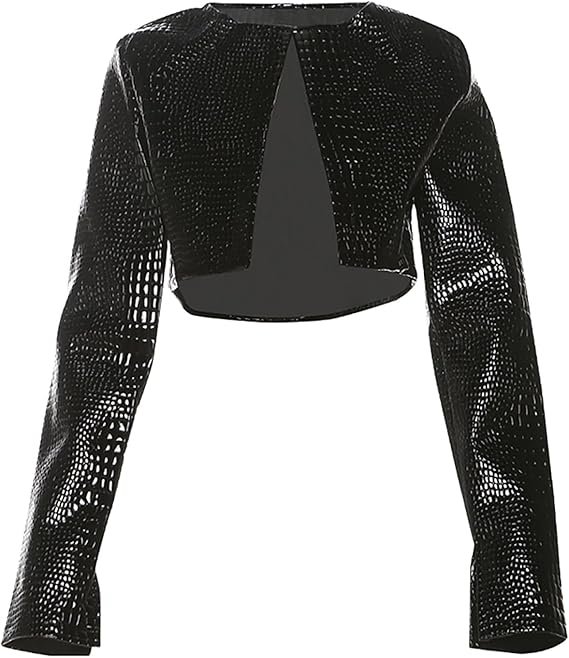 Women Fashion Cropped Faux Leather Jacket Motorcycle Short Coats Women Fashion Cropped Faux Leather Jacket Motorcycle Short Coats