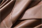 Women Genuine Leather Jackets Spring Autumn Mid Length Belt Slim Sheepskin Leather Trench Coat - Image 3