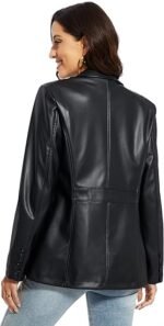 Timeless Edge Women's Black Faux Leather Blazer