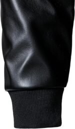 Men’s Varsity Baseball Jacket Cotton Blend Letterman Jacket with Faux Leather - Image 4