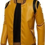 Mens PU Faux Leather Motorcycle Bomber Jacket Stand Collar