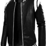 Mens PU Faux Leather Motorcycle Bomber Jacket Stand Collar