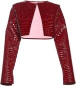 Women Fashion Cropped Faux Leather Jacket Motorcycle Short Coats