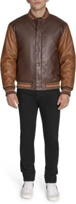 Mens Letterman Varsity Bomber Jacket With Patches - Image 2
