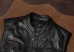 Men's Genuine Leather Motorcycle Vest - Image 4