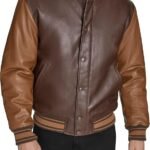 Mens Letterman Varsity Bomber Jacket With Patches