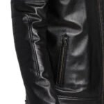 Men's Black Sleek Leather Jacket Design with Modern Fit - Image 3