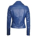 Women's New Fashion Leather Jacket Breathable Side Zipper Closure Solid Color Nylon Lining