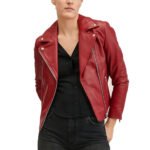 Classic Vintage Style Women's Leather Jacket Genuine Leather - Image 3