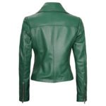 Women's New Fashion Leather Jacket Breathable Side Zipper Closure Solid Color Nylon Lining