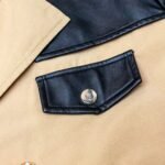 women Long Luxury Trench Coats Wholesale Designer Unique PU Leather Patchwork - Image 3