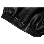 Men’s Black Leather Bomber Jacket Classic Collared Design - Image 2
