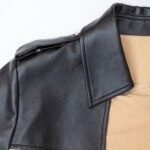 women Long Luxury Trench Coats Wholesale Designer Unique PU Leather Patchwork - Image 2