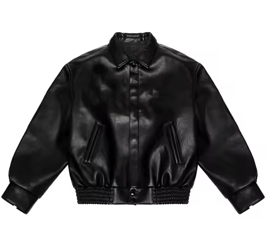 Men’s Black Leather Bomber Jacket Classic Collared Design Men’s Black Leather Bomber Jacket Classic Collared Design
