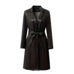High Quality Ladies Pu Leather Trench Coat New Design for women