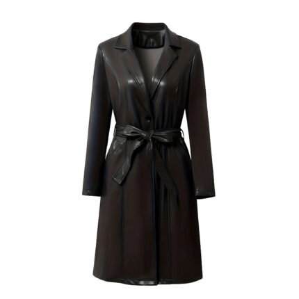 High Quality Ladies Pu Leather Trench Coat New Design for women