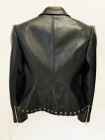Women’s Black Faux Leather Lace-Up Moto Jacket