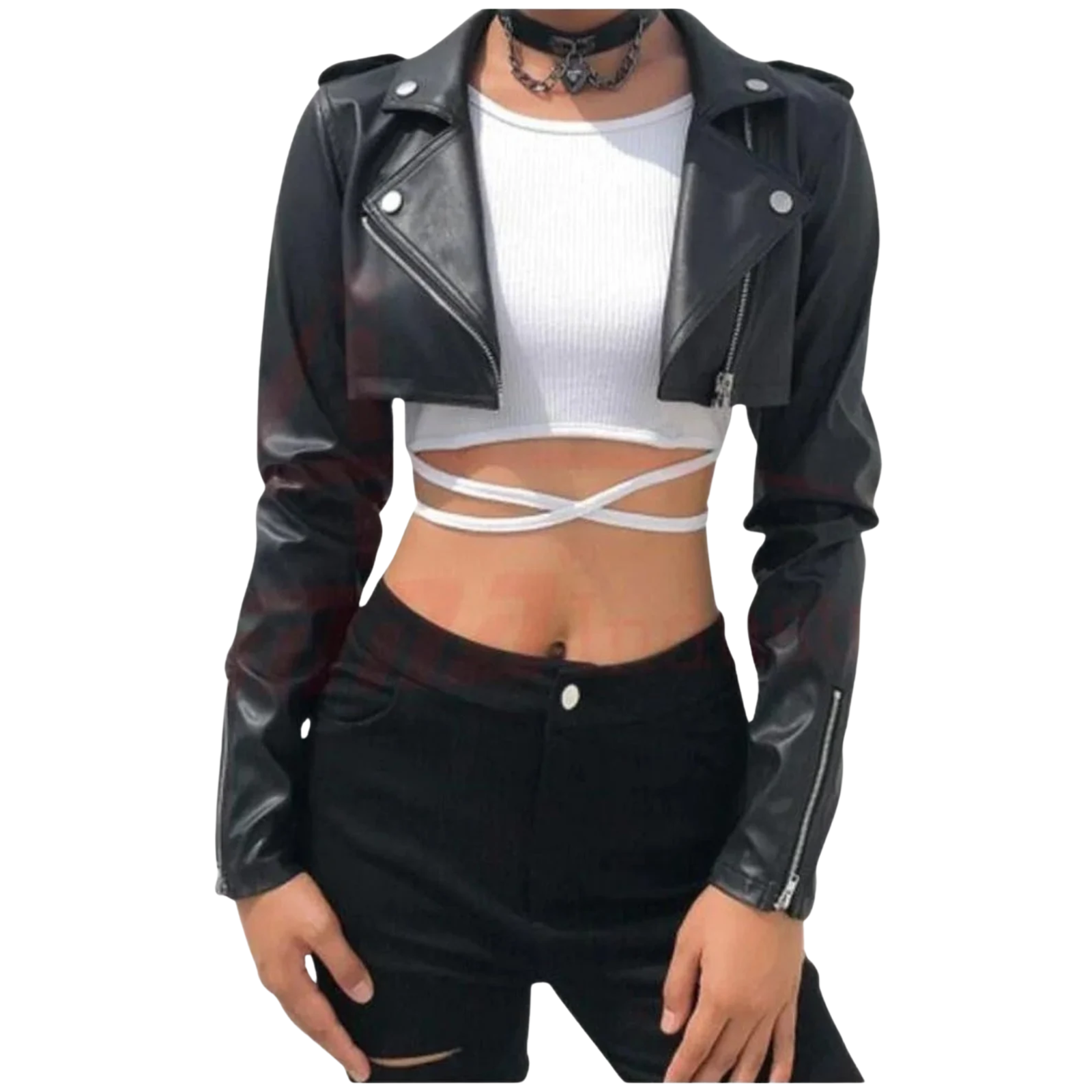 Customized Women's Lambskin leather Cropped Jacket Leather Celebrity Cropped Jacket Customized Women's Lambskin leather Cropped Jacket Leather Celebrity Cropped Jacket
