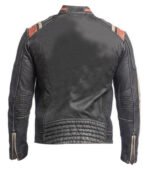 Vintage Biker Retro Cafe Racer Leather Jacket Black