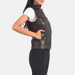 Rayne Moto Brown Leather Vest - Image 3
