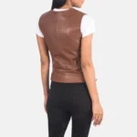 Brown Leather Biker Vest