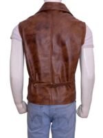 Mens Handmade Brown Vintage Biker Vest