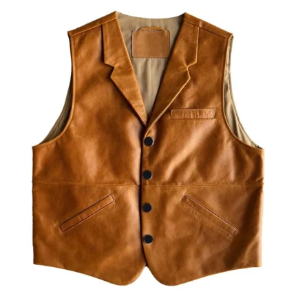 Mens Handmade Brown Vintage Biker Vest
