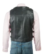 Handmade Men's Genuine Leather Heavy Zipper Buckled Rocker Biker Motorcycle Vintage Waistcoat Vest