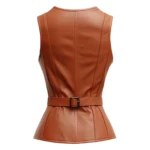 Women Brown Leather Vest, 100% Original leather Vest