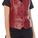 Women Leather Biker Vest