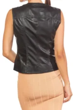 Women Leather Biker Vest