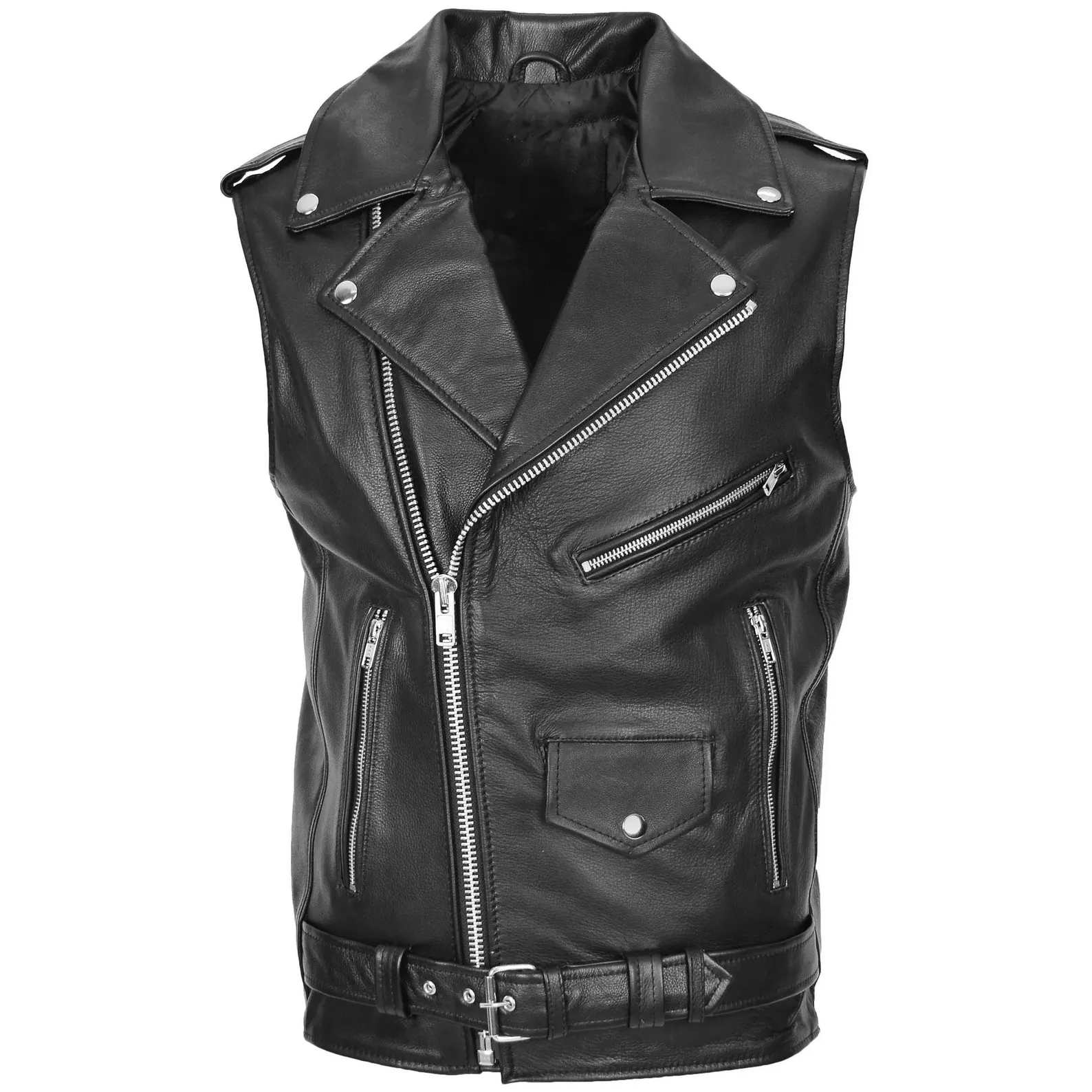 Men Genuine Cowhide Leather Western Sleeveless Vest Black leather men's vest Men Genuine Cowhide Leather Western Sleeveless Vest Black leather men's vest