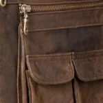 Mens Handmade Brown Vintage Biker Vest - Image 3