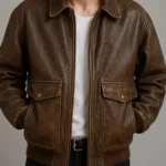 Handmade Distressed Cowhide Leather Jacket Vintage A2 Style