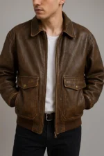 Handmade Distressed Cowhide Leather Jacket Vintage A2 Style