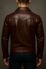 Men’s Sheepskin Leather Jacket  Classic Fit Bomber Style with Brass Zipper