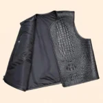 Genuine Crocodile Leather Vest Handmade Biker Western Style - Image 2