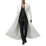 Mens Genuine Leather Trench Long Coat Luxury Full-Length Designer Overcoat
