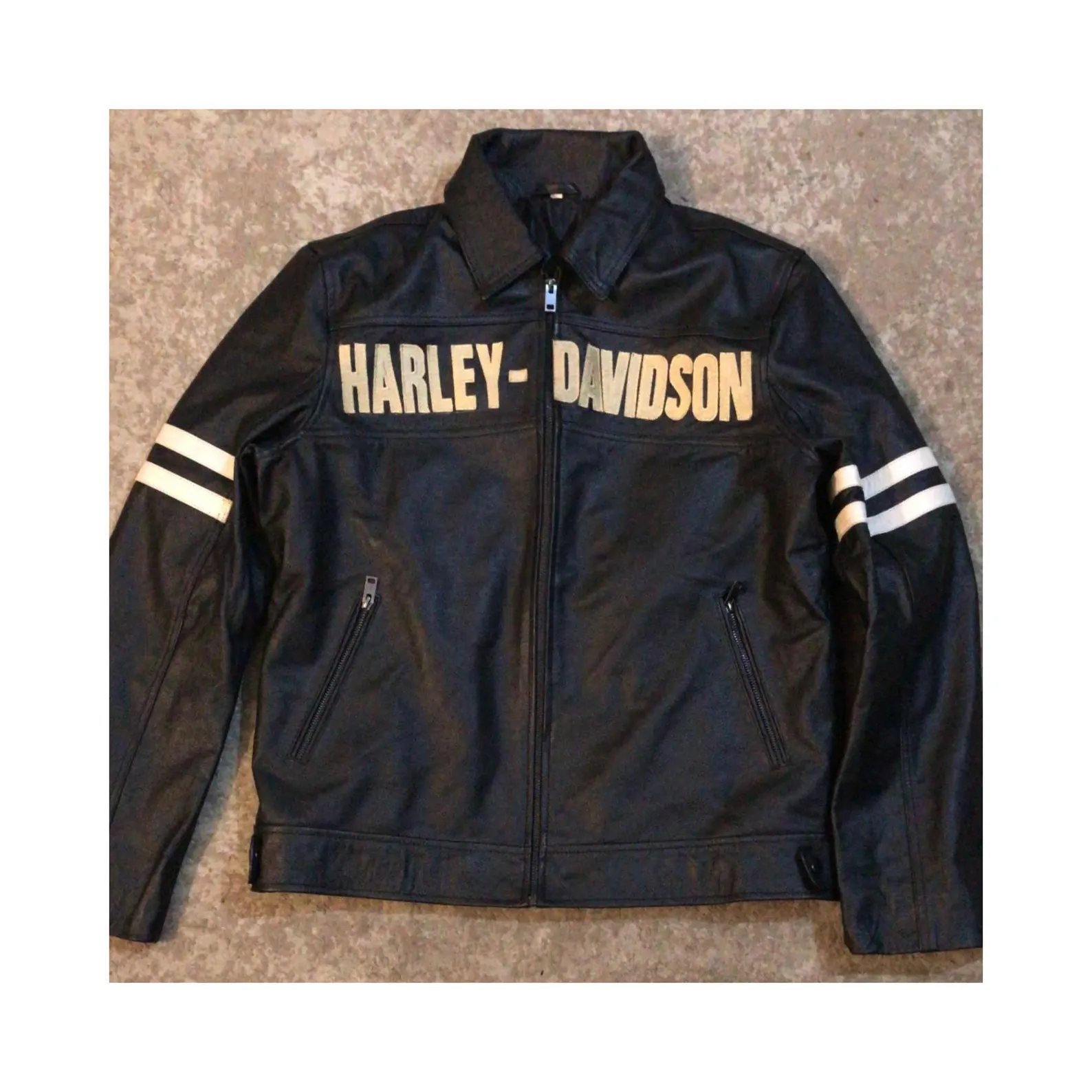 Harley Style Men’s Black Motorcycle Jacket Genuine Cowhide Leather Biker Outerwear Harley Style Men’s Black Motorcycle Jacket Genuine Cowhide Leather Biker Outerwear
