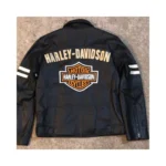 Harley Style Men’s Black Motorcycle Jacket Genuine Cowhide Leather Biker Outerwear
