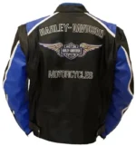 Harley Davidson Men's Classic Blue CRUISER Jacket 100% Genuine Leather Jacket