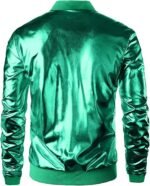 Men’s Metallic Bomber Jacket Shiny Party Style Faux Leather
