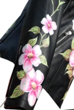Women's Genuine Lambskin Painted Leather Motorcycle Slim fit Designer Biker Jacket - Image 3